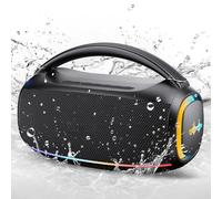 Karaoke Portable Bluetooth Wireless,60W Loud Speaker with Bass,12H Playtime,IPX5 Waterproof,Stereo Loud Sound,Deep Bass,for Pool,Work,Beach,Outdoor,Workshop,Gift Portable Speaker with TWS (Black)