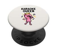 Karaoke Queen Cute Singer Mic Music Lover Design PopSockets Adhesive PopGrip