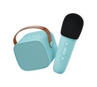 Lalarma Karaoke Bluetooth Speaker With Wireless Microphone Blue