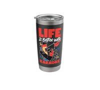 Karaoke Singer 80s Retro Life is Better with Karaoke Stainless Steel Insulated Tumbler