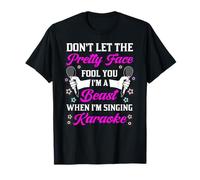 Karaoke Singer 80s Retro Vintage Don't Let The Pretty Face T-Shirt