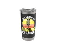 Karaoke Singer 80s Retro Vintage I'd Rather Be Singing Stainless Steel Insulated Tumbler