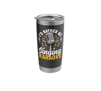 Karaoke Singer 80s Retro Vintage I'd Rather Be Singing Stainless Steel Insulated Tumbler