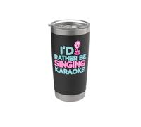 Karaoke Singer 80s Retro Vintage I'd Rather Be Singing Stainless Steel Insulated Tumbler