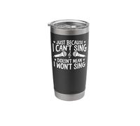 Karaoke Singer 80s Retro Vintage Just Because I Can't Sing Stainless Steel Insulated Tumbler