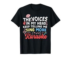 Karaoke Singer 80s Retro Vintage The Voices In My Head Keep T-Shirt