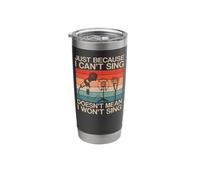 Karaoke Singer Retro Vintage Just Because I Can't Sing Stainless Steel Insulated Tumbler