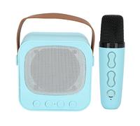Karaoke Speaker Machine Superb HD Stereo Bass Treble Adjustment 6 Sound Effects Karaoke Machine with Wireless Microphone for Home (Blue)