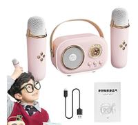 Karaoke Speaker Microphone Set for Kids, Karaoke Speaker - Karaoke with Two Microphones, Portable Singing Microphone for Adults with Charging Cable for Travel