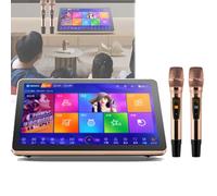 Karaoke System, 18.5 Inch Touch Screen Phone Remote, App Control Cloud Download Songs, with Wireless Mic, KTV Singing Player, for Family Bar Home Party,3TB
