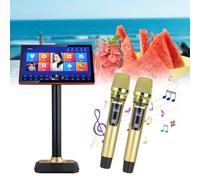 Karaoke System, 21.5 Inch 4K High-Definition Touch Screen, with Reverb Wireless Microphone, Power Amplifier Function, Karaoke Player Fit for KTV Bar Home Party,for Bar Home Party(1000G)