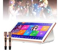 Karaoke System with Touch Screen, Wireless Microphone, AI Voice Control, and Multi-Language Support for Home Entertainment and Parties