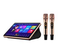 Karaoke System with Touch Screen, Wireless Microphone, Power Amplifier, AI Smart Voice Control, Desktop KTV Player for Home Entertainment, 18.5 Inch Display