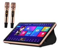 Karaoke System with Wireless Microphone, 18.5 Inch Touch Screen KTV Player, AI Smart Voice Control, Multiple Languages, Home & Party Amplifier