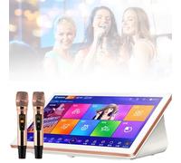Karaoke System with Wireless Microphone, Cloud Song Download, Desktop Machine for Home Entertainment