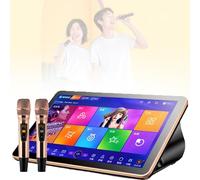 Karaoke System with Wireless Microphones, Cloud Song Download, 4K Support, DSP Reverberation, Built-In Hard Drive for Home Entertainment