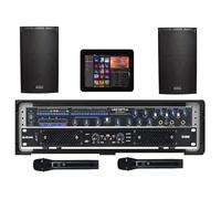 Karaoke Uk system, twin microphone set & 10 inch android touch screen + speakers