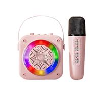 Karaoke Wireless Karaoke Portable Karaoke Speaker | LED Light Speaker with Cordless Microphones, Wireless Speaker Microphone Set with LED Light for Events at the