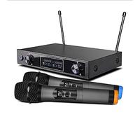 Karaoke Wireless Microphone System, Professional Dual Channel Handhold Microphones, Cordless Home KTV Set with Display Use for Stage, Meeting, Church, Outdoor Events