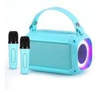 Karaoke Wireless Microphones with 2 Microphones, 5.3 Bluetooth Kids Karaoke Machines Colorful Lights Portable Bluetooth Speaker Best Gifts Toys for Girls and Boys