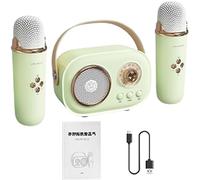 Karaoke Wireless Speaker Set, Microphones for to Sing, Portable Home Entertainment Speaker Set with Charging Cable