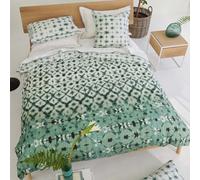 Karaoshi Celadon Printed Cotton Percale Duvet Cover, 200 x 200 cm, Designers Guild Green, Medium