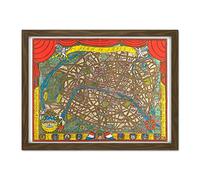 Karasz 1927 Pictorial Map Paris City Highlights Artwork Framed Wall Art Print 18X24 Inch