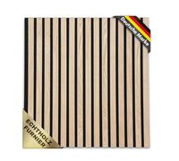 KARAT Acoustic Panels, Wall Panels with Real Wood Veneer for Comfortable Room Acoustics, Slat Wall, Wood and Felt, Wall Cladding as Sound Insulation, Sound Insulation (White Oak, 60 x 60 cm)