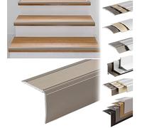 KARAT Aluminium Height Adjustment Profile 1 Piece, 1m Long, 30 mm Wide | Self-Adhesive Transition Profile Incl. Fixing Material, Floor Strip for Height Adjustment up to 5mm, Champagne