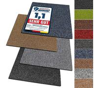KARAT Carpet Tiles, Moscow 50 x 50 cm, Free Laying, Bitumen Back (24 Tiles, 6 m²) Commercial Loop Pile Flooring for Home, Office, and Business, Anti-Static, Non-Slip - Green