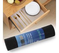 KARAT Drawer Mat 30 x 150 cm - Cut to Size Drawer Liner, Underlay, Cupboard Paper, Non-Slip Mat for Kitchen Cabinets, Kitchen Cabinet Mats, Kitchen Drawer Insert (Pearl) (Black)