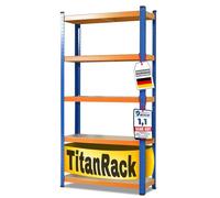 KARAT Heavy Duty Shelving 180 x 90 x 60 cm Metal Shelving Basement Shelving Storage Shelving Boltless Shelving Made of Steel Metal - 5 Adjustable Shelves (Blue Orange)