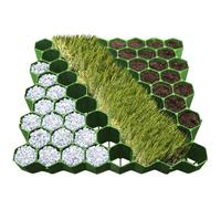 KARAT Plastic Lawn Grid 1 m² - Pack of 4 - 50 x 50 cm, Green - Floor Grid, Paddock Plate, Lawn Honeycombs, Lawn Grid Panels, Gravel Grid, Lawn Grid Stones