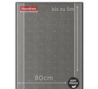 Karat Premium Carpet Runner - 80 x 300 cm, Silver - Modern Diamond Design - Rug for Kitchen, Hallway & Living Room - Hallway Rug