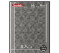 KARAT Premium Carpet Runner with Pattern - 80 x 100 cm, Silver - Modern Diamond Design - Rug - Runner for Kitchen, Hallway & Living Room