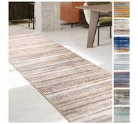 KARAT Rug Runner for Kitchen, Hallway & Living Room, Kitchen Runner - Non-Slip Modern Hallway Rug for Living Room & Bedroom, Sold by the Metre, Made to Measure, Beige, 80 x 500 cm (Amalfi)
