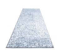 KARAT Rug Runner for Kitchen, Hallway & Living Room, Kitchen Runner - Non-Slip Modern Hallway Rug for Living Room & Bedroom - Sold by the Metre - 80 x 100 cm, Cream-Brown Pattern, Aqua