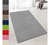 KARAT Short Pile Rug - Rug Runner for Living Room, Bedroom, Children's Room, Kitchen, Hallway, Decoration - Fluffy Velour Pile (Dynasty, Silver Grey, 80 x 200 cm)