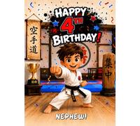 Karate 4th Birthday Card for Nephew