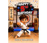 Karate 5th Birthday Card for Great Grandson