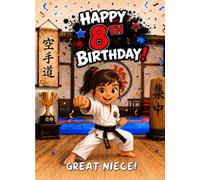 Karate 8th Birthday Card for Great Niece