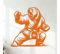 Karate Bear Athlete Wall Decals Store Decoration 35x35.4cm Orange