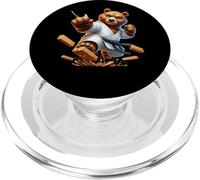 Karate Bear Breaking Boards Martial Arts Kick PopSockets PopGrip for MagSafe