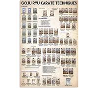 Karate Beginner Knowledge Metal Signs Wall Decor Karate Tips Guide Posters Karate Hall Infographic Plaques Vintage Tin Sign for Home Room Club 8" x 12"e