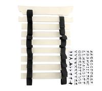 Karate Belt Display, Martial Arts Holder Stand, 10 Level Rack With Hanger Feature, Durable Wooden Sports Organizer, Sticker Decor With Classic Style, Equipment Storage For Children And Adults