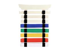 Karate Belt Holder | Display Stand | Martial Arts Belt Organizer | Wooden Rack with Hanger, Includes Sticker Customization, Storage Design