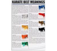 Karate Belt Meanings Wall Art Canvas Print Karate Gym Decor Knowledge Learning Chart Office Decor40X60 Cm Frameless