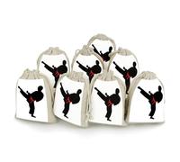 Karate Boy Changeable Belt Color 8 PCS Muslin Bags with Drawstring Sachet Bags Empty Small Cotton Drawstring Bag Muslin Reusable & Washable Cotton Bag for Herb Spice Candy Soap Jewelry Wedding Gift Po