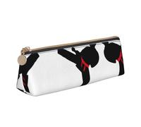 Karate Boy Changeable Belt Color Leather Pencil Case Large Capacity Pencil Pouch Pencilbag Pouch with Zipper Pen Holder
