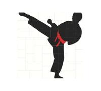 Karate Boy Changeable Belt Color Printed Square Jigsaw Puzzle 12.8x12.8 CM, Puzzle Challenging Game for Adults Gifts, Family Fun Decorative Wall Decor